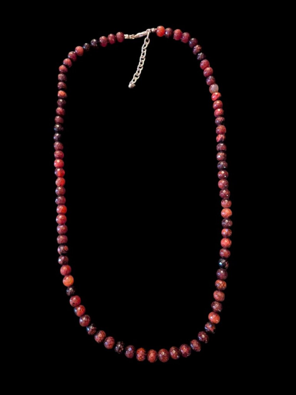 Dream Agate Natural Stone 8mm Beads Gold Tone Clasp 30" Necklace